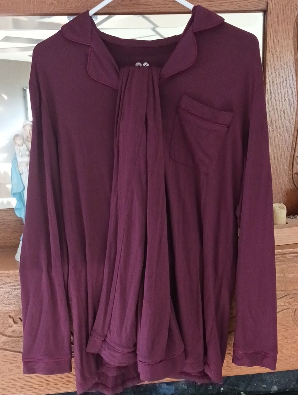 NEW Kindred Bravely Bamboo Long-Sleeve Clea PJ Set in Burgundy